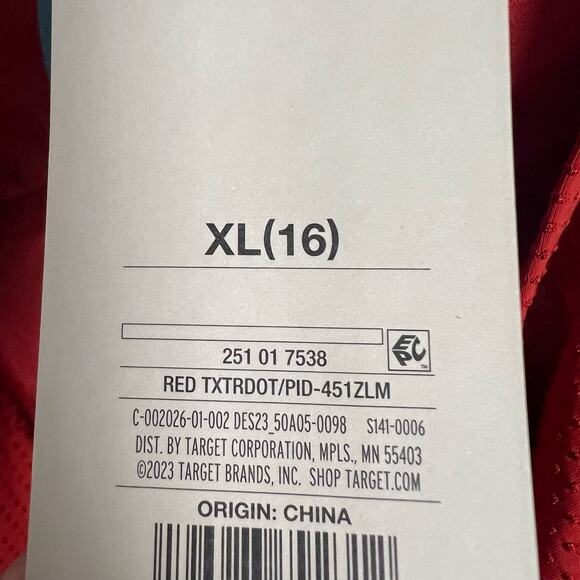 Rhode for Target Embossed Dot Ruffle Red One Piece Swimsuit Size XL - Picture 12 of 13